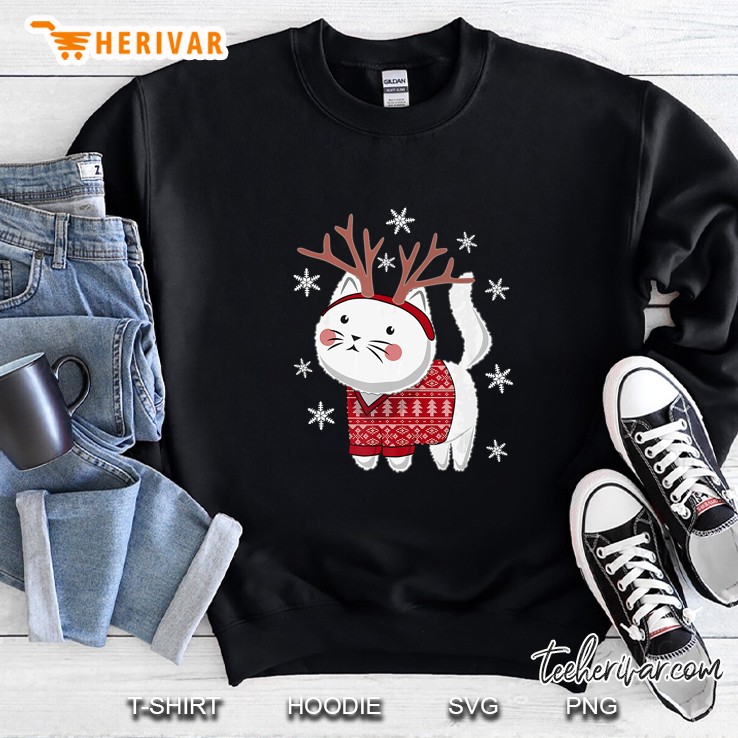 Catdeer Cat Reindeer Christmas Sweatshirt