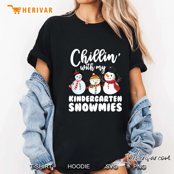 Chillin’ With My Kindergarten Snowmies Version2 Ladies Tee