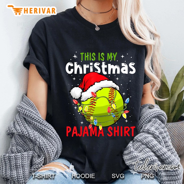 This Is My Christmas Pajama Shirt Baseball Version Ladies Tee
