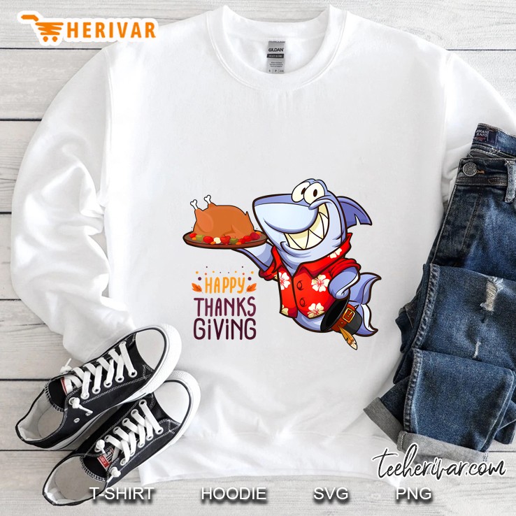 Happy Thanksgiving Funny Shark Turkey Version Sweatshirt