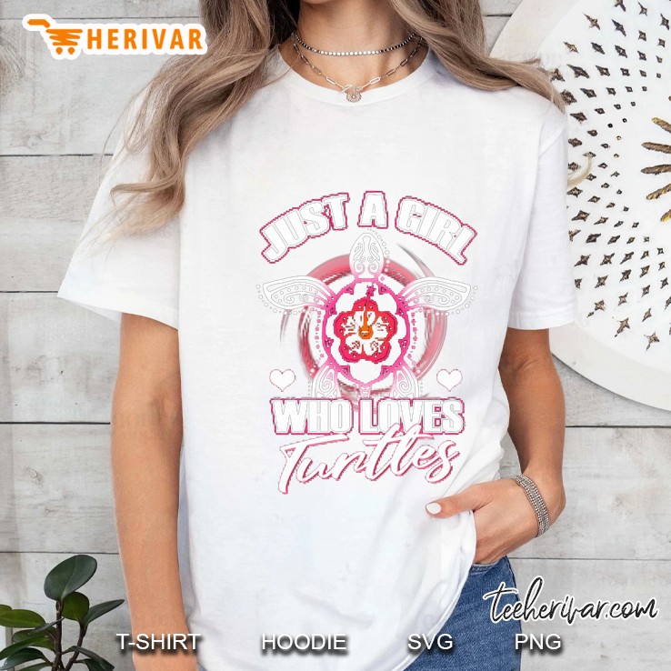 Just A Girl Who Loves Turtles Floral Version Ladies Tee