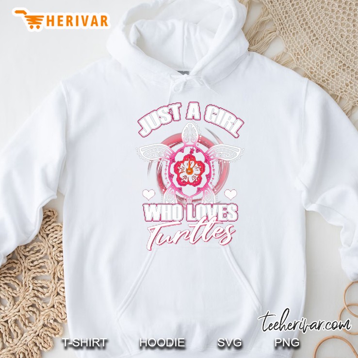 Just A Girl Who Loves Turtles Floral Version Hoodie