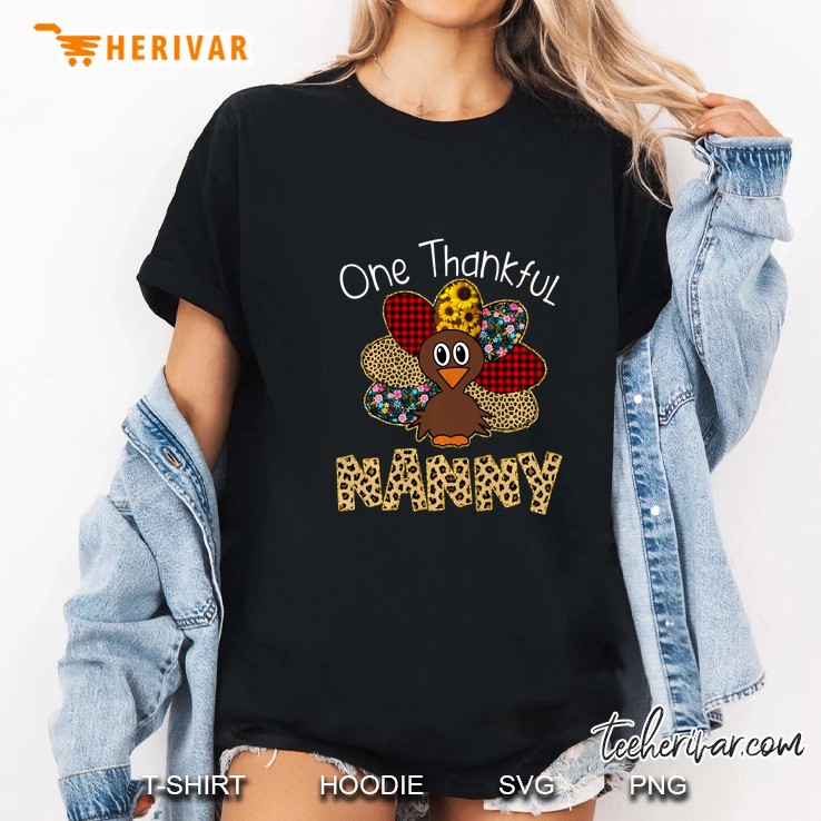 One Thankful Nanny Turkey Leopard Version Ladies Tee