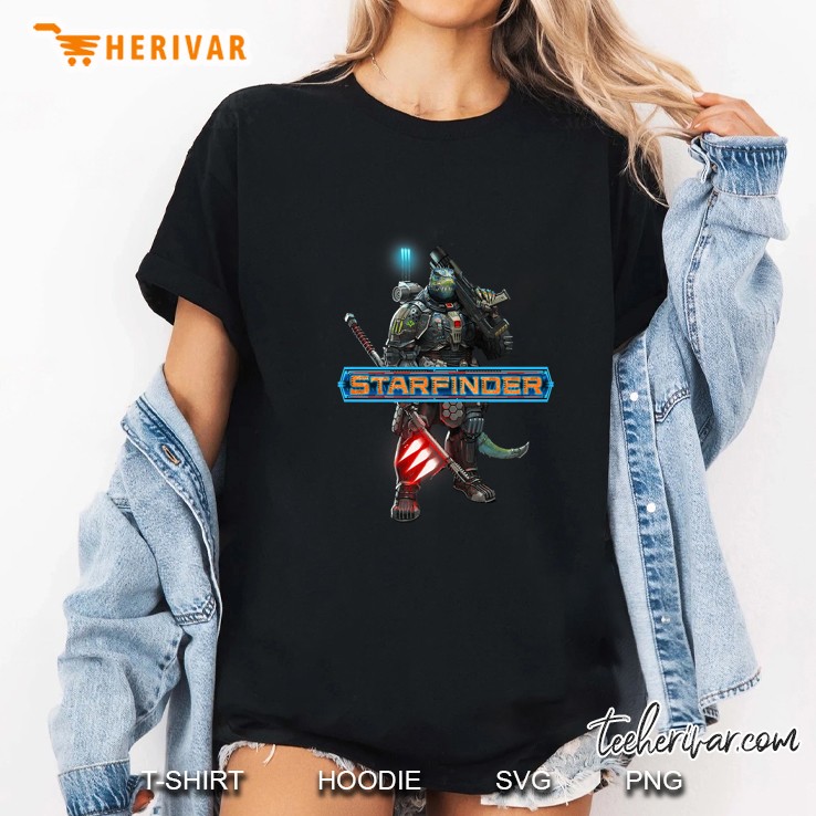 Starfinder Raia The Technomancer Front Black Version Ladies Tee