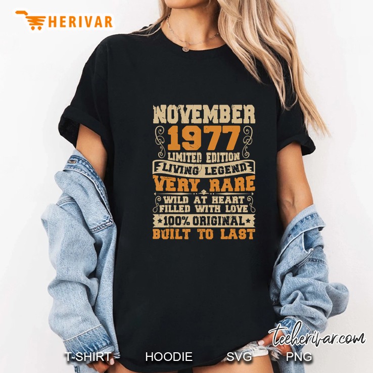 November 1977 Limited Edition Living Legend 100% Original Built To Last Ladies Tee