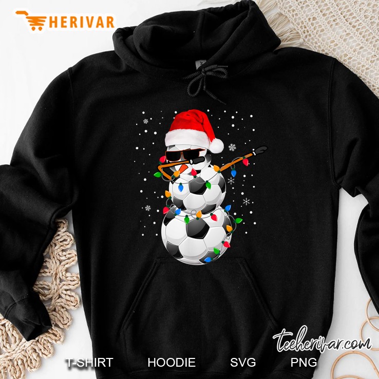 Dabbing Snowman Soccer Christmas Hoodie