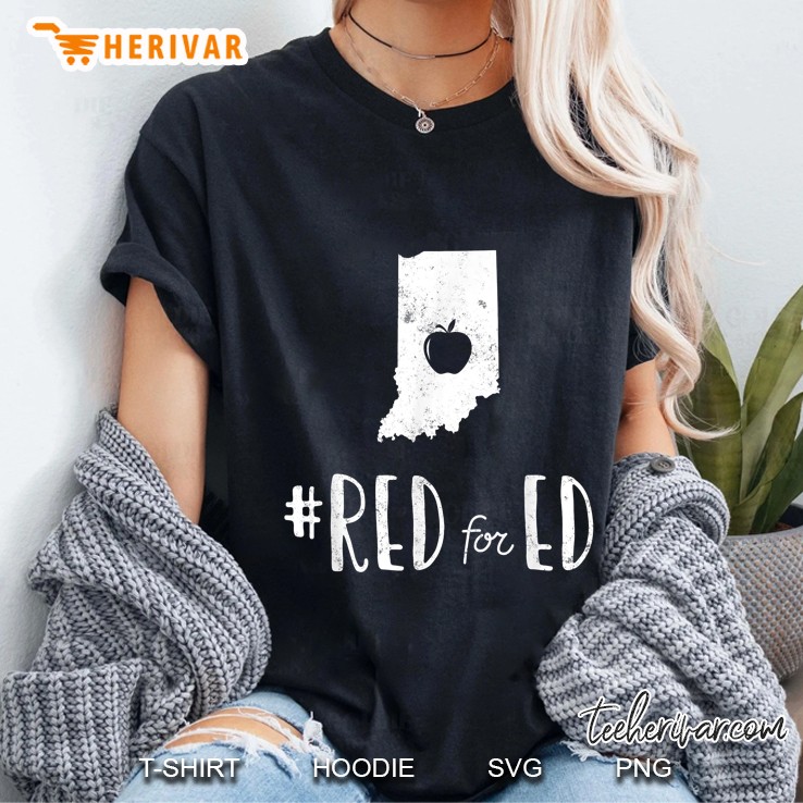 #Red For Ed Teacher Indiana Public Education Ladies Tee