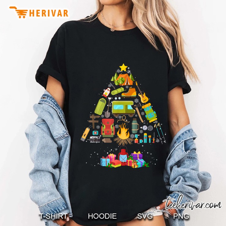 Camping Tools Christmas Tree Ladies Tee