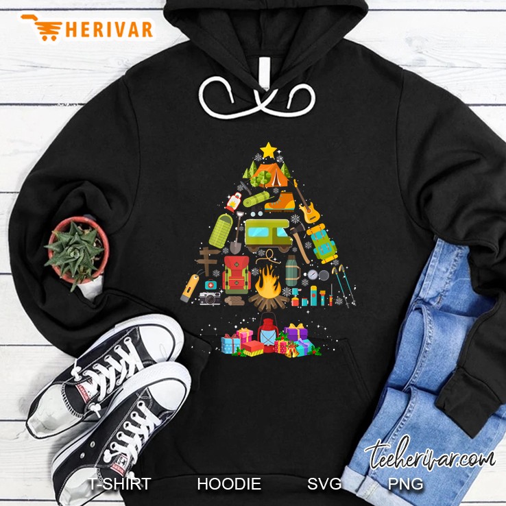 Camping Tools Christmas Tree Hoodie
