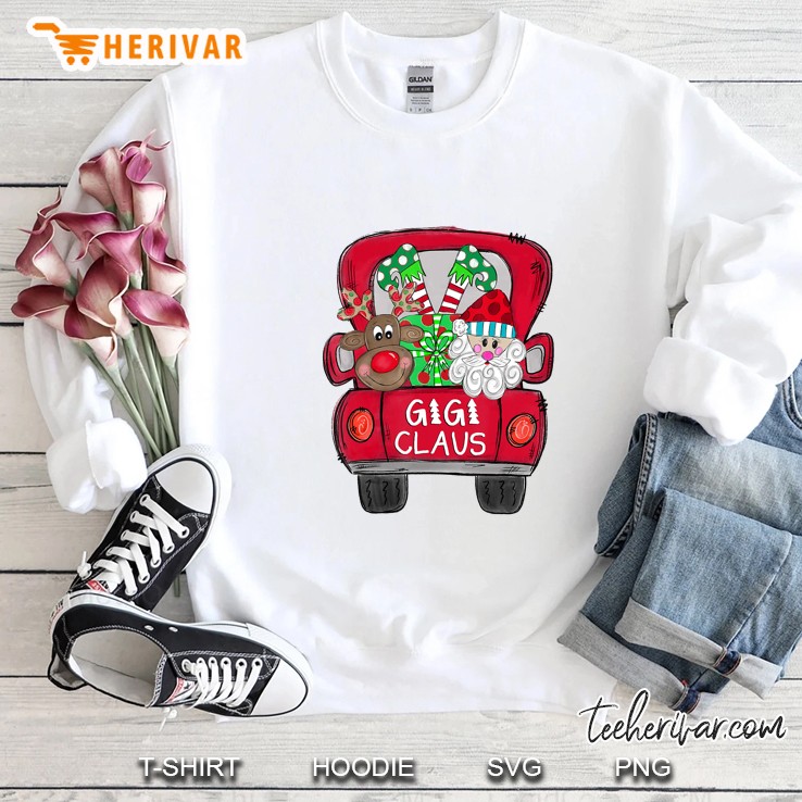 Gigi Claus Reindeer Santa Red Truck Christmas White Version Sweatshirt
