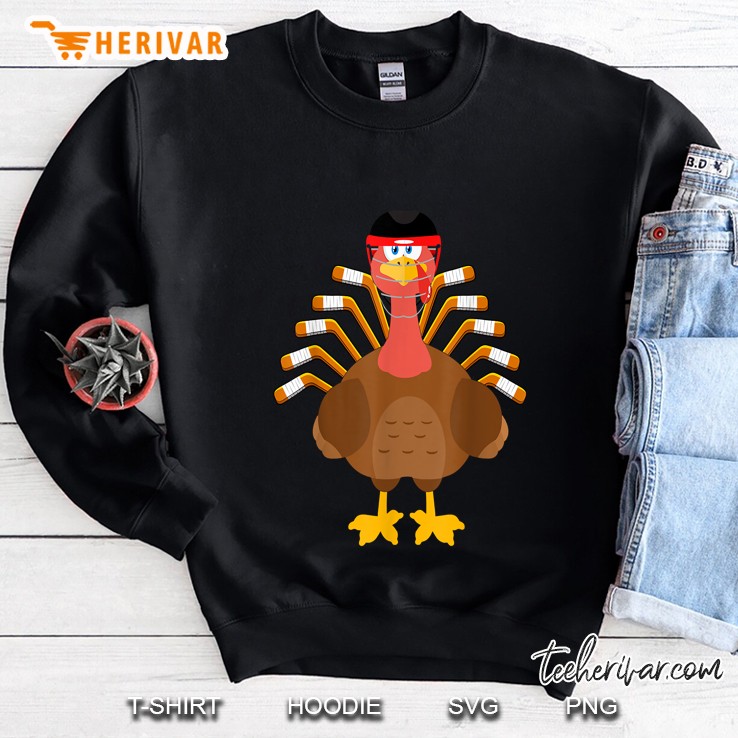 Thankful For Hockey Turkey Thanksgiving Version2 Sweatshirt