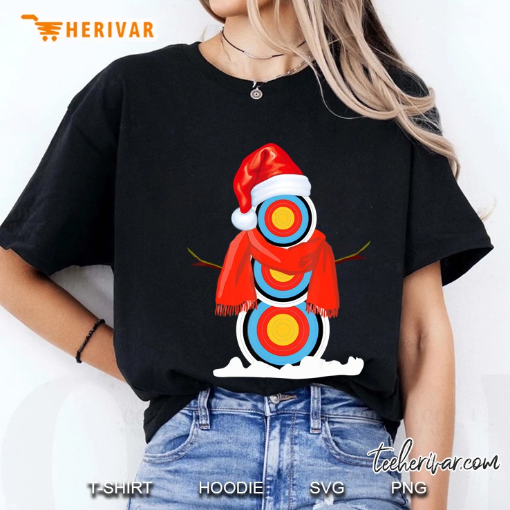 Snowman Archery Christmas Ladies Tee