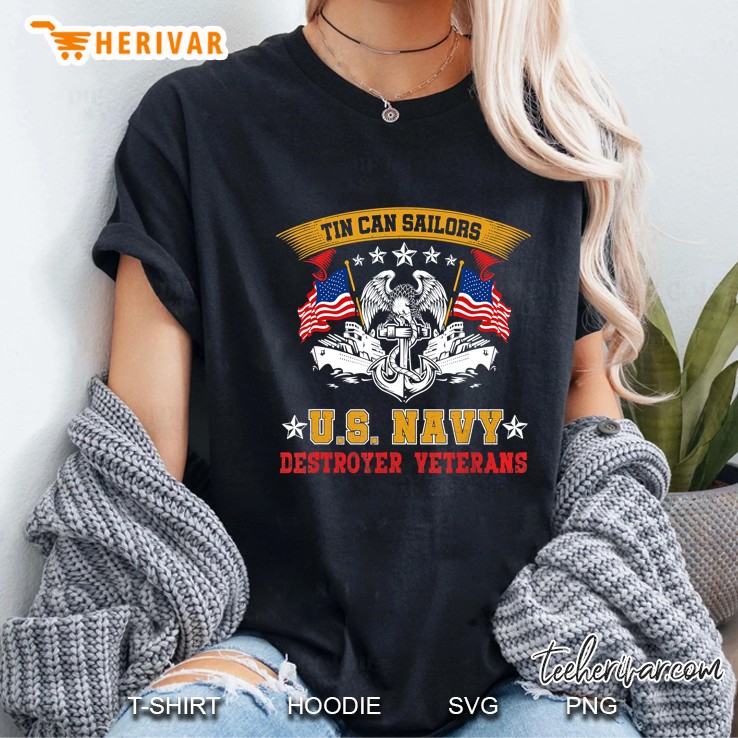 Tin Can Sailors US Navy Destroyer Veterans Ladies Tee