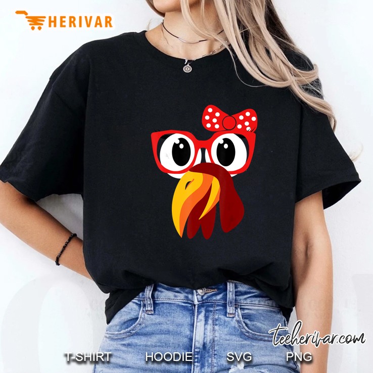 Cute Turkey Face With Glasses & Bow Nerdy Ladies Tee