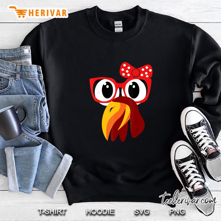 Cute Turkey Face With Glasses & Bow Nerdy Sweatshirt
