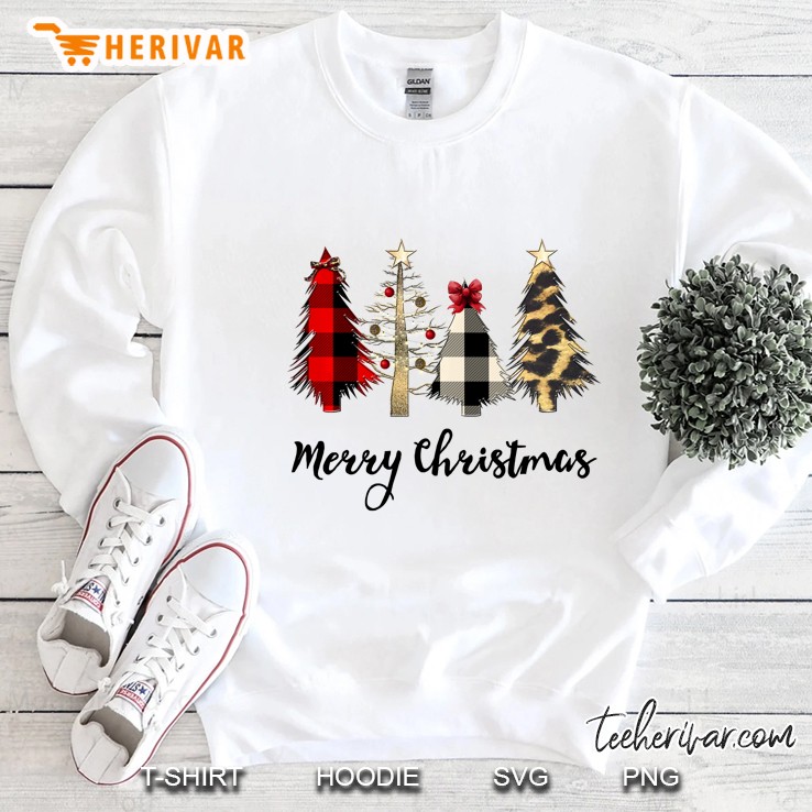 Leopard And Buffalo Plaid Vintage Country Christmas Tree Sweatshirt