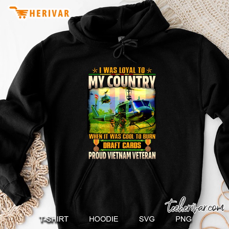 I Was Loyal To My Country When It Was Cool To Burn Draft Cards Proud Vietnam Veteran Hoodie
