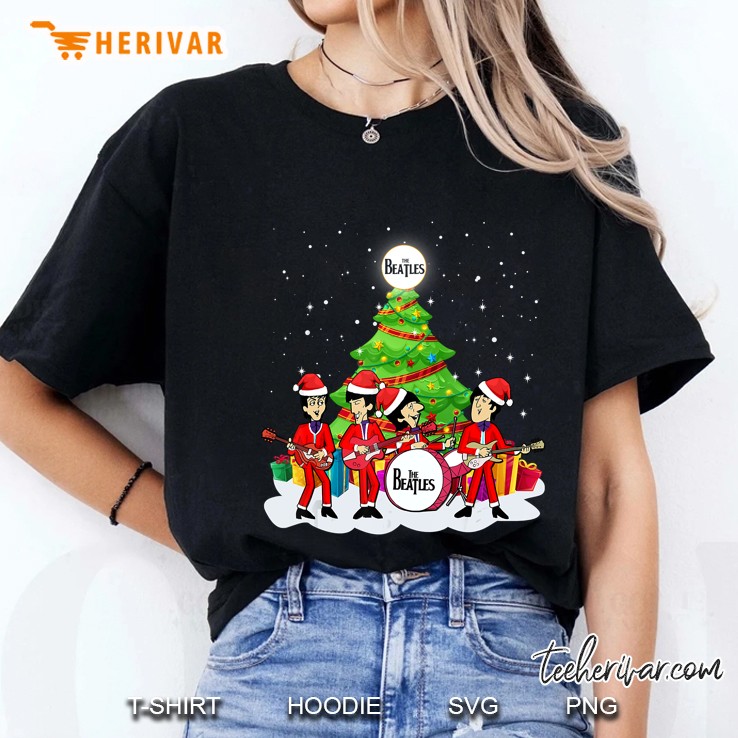 The Beatles Santa Costume Christmas Version Ladies Tee