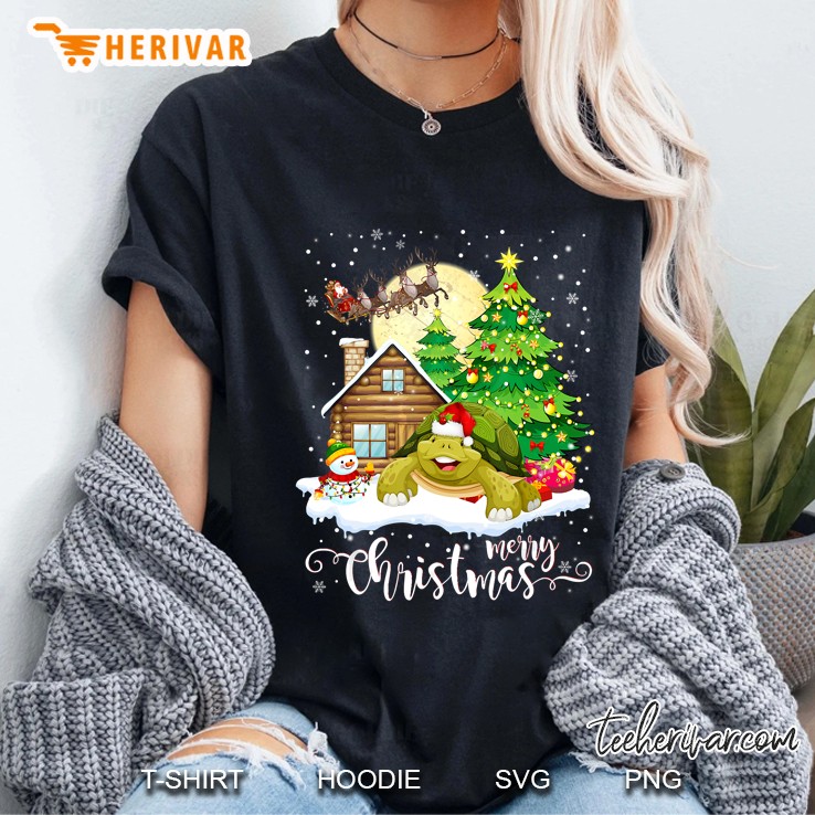 Merry Christmas Cute Tortoise Version Ladies Tee