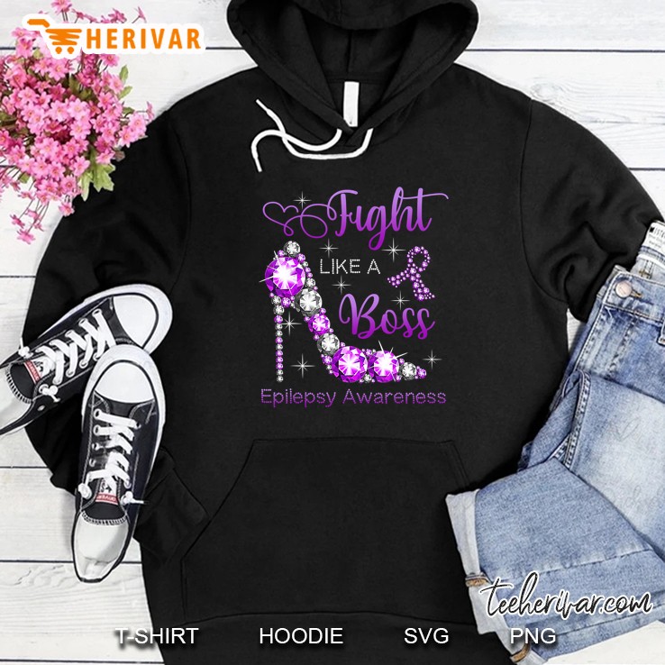 Fight Like A Boss Epilepsy Awareness Diamond Purple High Heel Version Hoodie