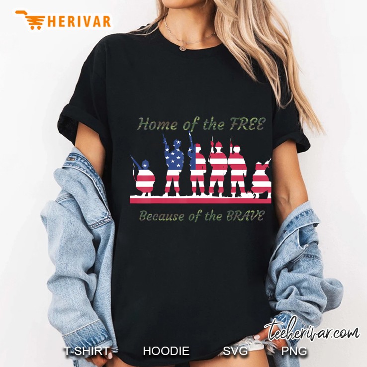 Home Of The Free Because Of The Brave US Veteran Version2 Ladies Tee
