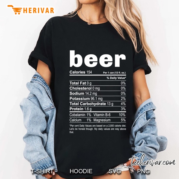 Beer Nutrition Facts Ladies Tee