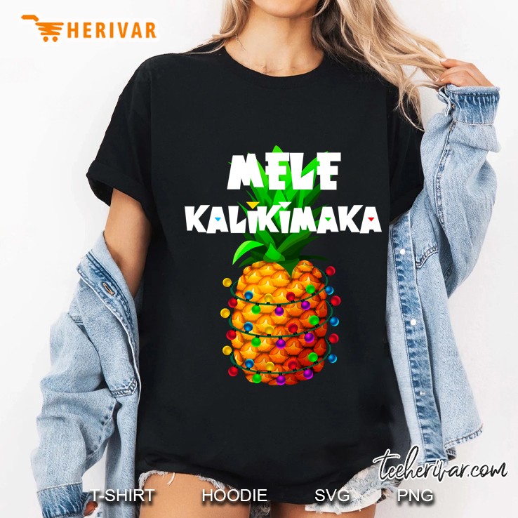 Mele Kalikimaka Christmas Lights Pineapple Ladies Tee