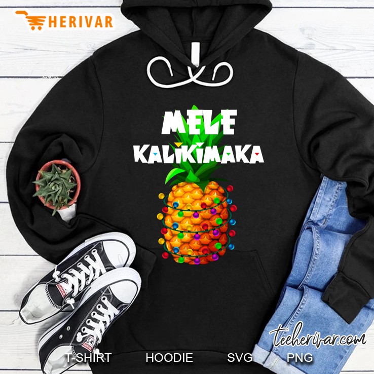 Mele Kalikimaka Christmas Lights Pineapple Hoodie