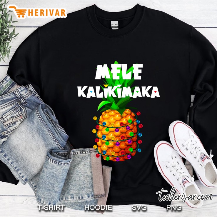 Mele Kalikimaka Christmas Lights Pineapple Sweatshirt