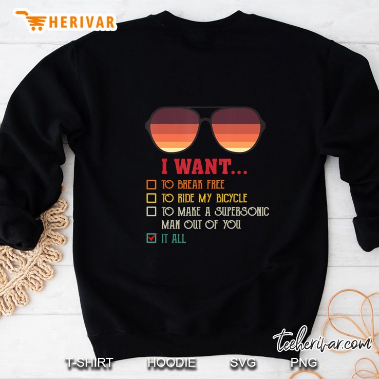 I Want To Break Free To Ride My Bicycle Glasses Vintage Version2 Sweatshirt