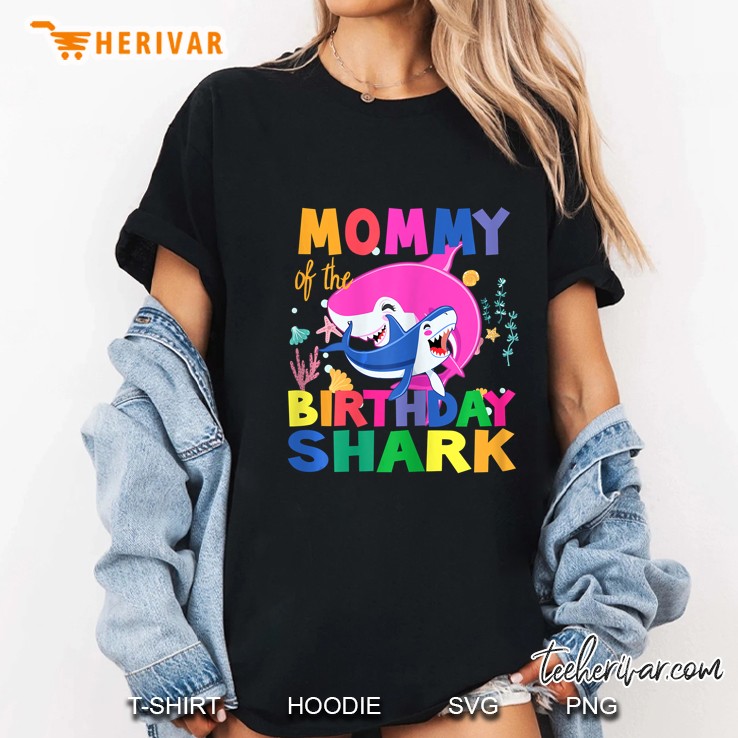 Mommy Of The Birthday Shark Ladies Tee