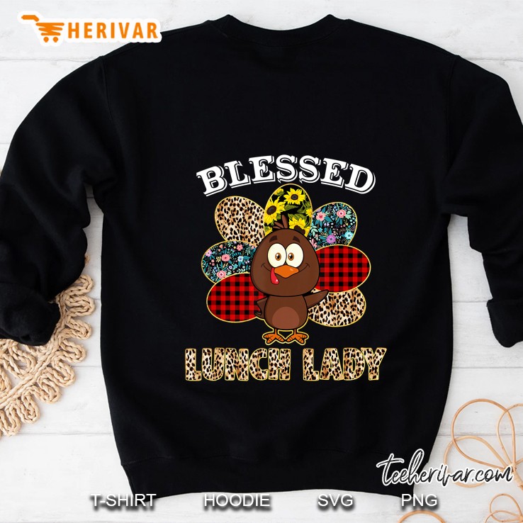 Blessed Lunch Lady Leopard Turkey Thanksgiving Sweatshirt