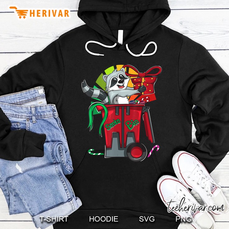 Trash Panda Santa Claus Racoon Santa Bin Christmas Hoodie