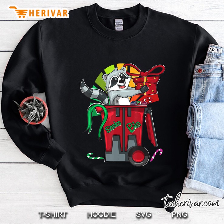 Trash Panda Santa Claus Racoon Santa Bin Christmas Sweatshirt