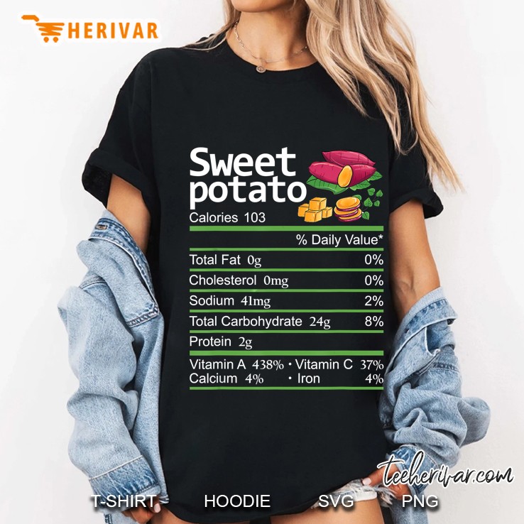 Sweet Potato Nutrition Facts Thanksgiving Version2 Ladies Tee