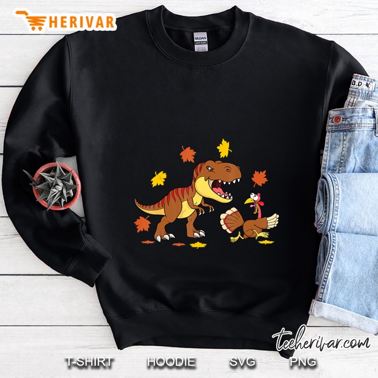 Turkey & T-Rex Funny Thanksgiving Sweatshirt