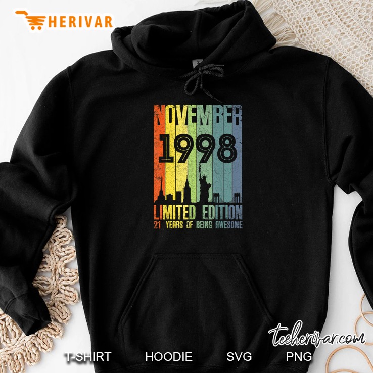 November 1998 Limited Edition 21 Years Of Being Awesome Vintage Version Hoodie