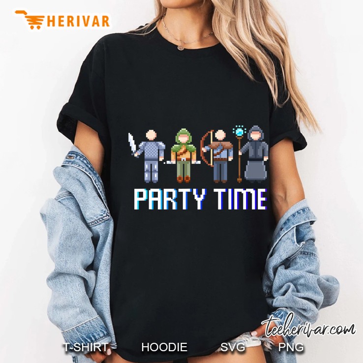 Party Time Class RPG Roleplaying DM 8-Bit Ladies Tee
