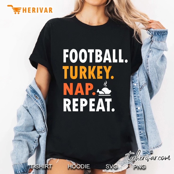Football Turkey Nap Repeat Vintage Version2 Ladies Tee