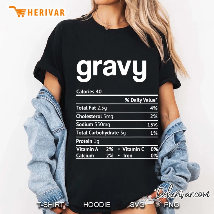 Gravy Nutrition Facts Thanksgiving Version2 Ladies Tee