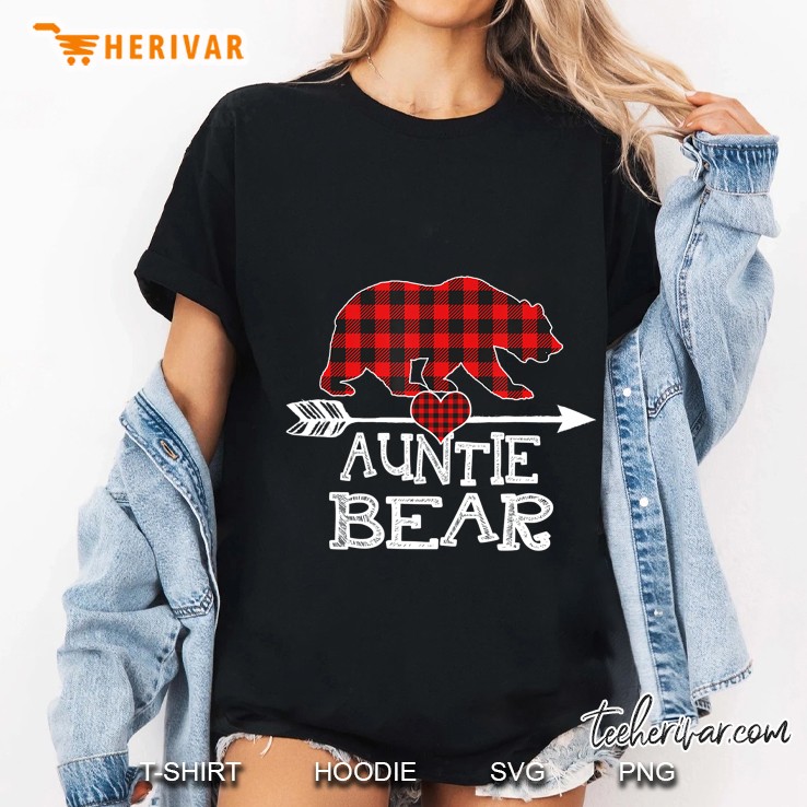 Auntie Bear Red Plaid Bear Version Ladies Tee