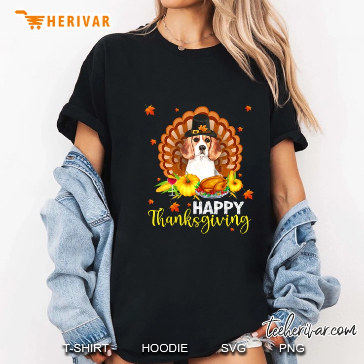 Happy Thanksgiving Beagle Turkey Version Ladies Tee