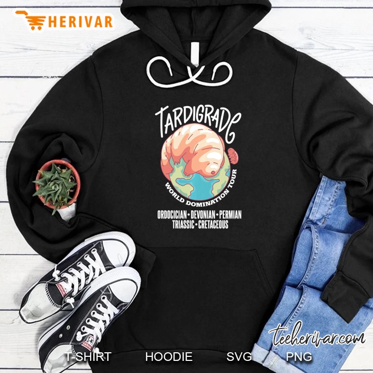 Tardigrade Microbiology World Domination Tour Ordocician Devonian Permian Triassic Cretaceous Hoodie