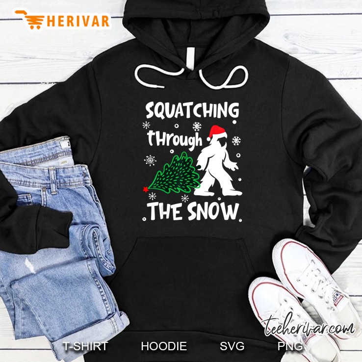 Squatching Through The Snow Christmas Tree Version2 Hoodie
