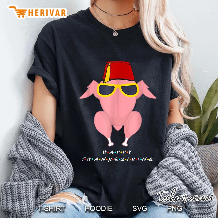 Happy Thanksgiving Turkey Glasses Turkey Head Ladies Tee