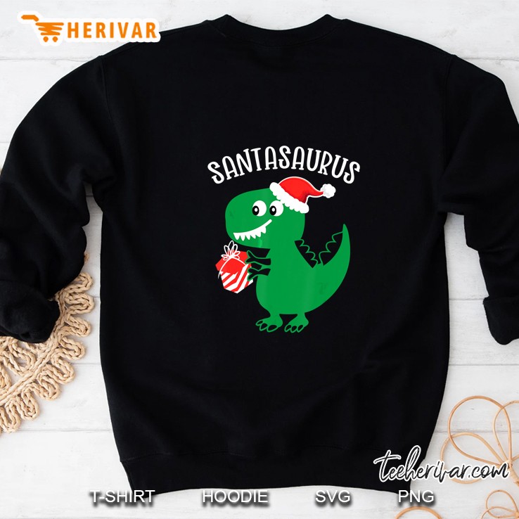 Santasaurus Dinosaur Santa Hat Christmas Sweatshirt