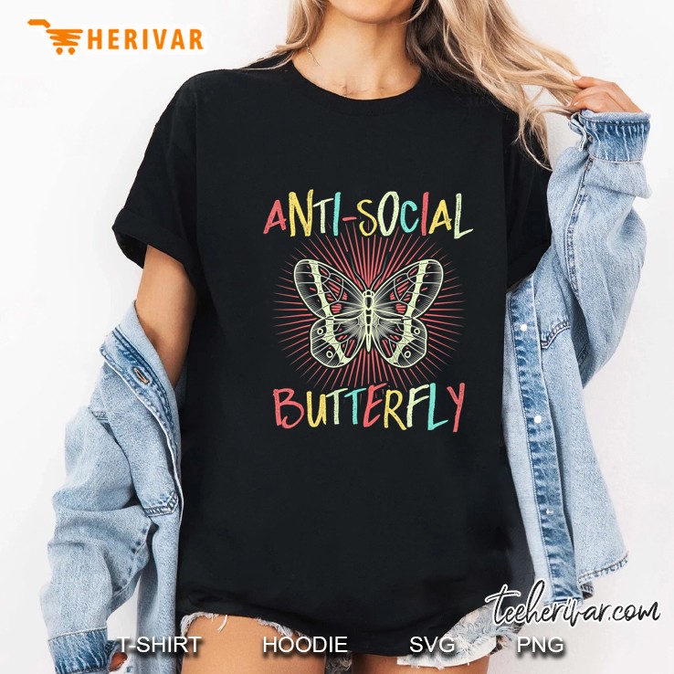 Anti Social Butterfly Vintage Version Ladies Tee