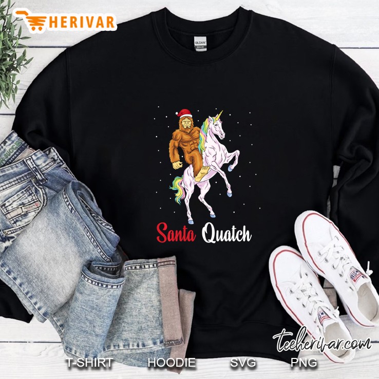 Santa Quatch Yeti Unicorn Bigfoot Sasquatch Christmas Sweatshirt