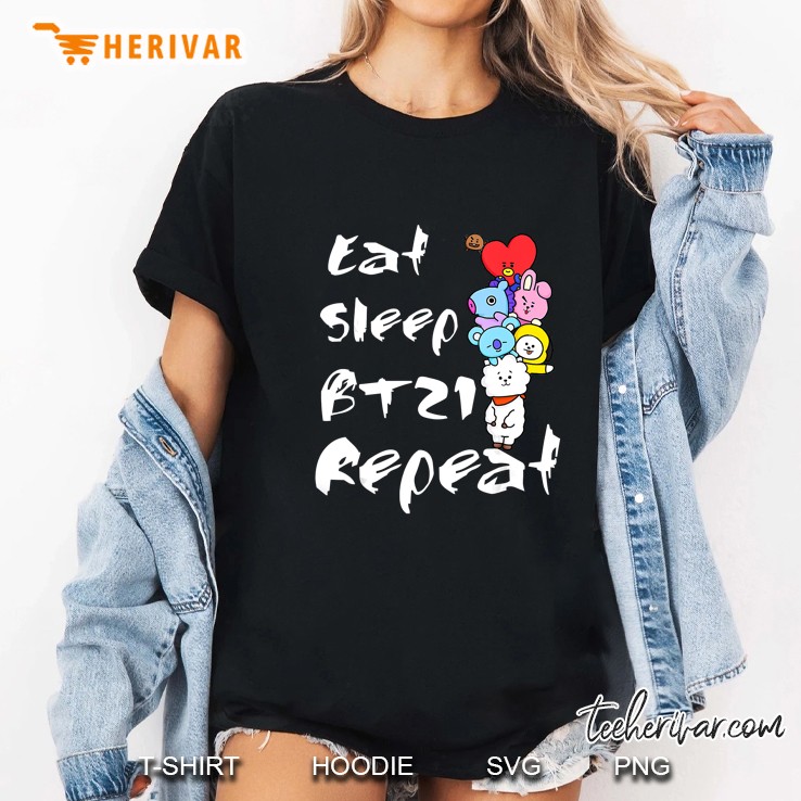Eat Sleep Bt21 Repeat Ladies Tee