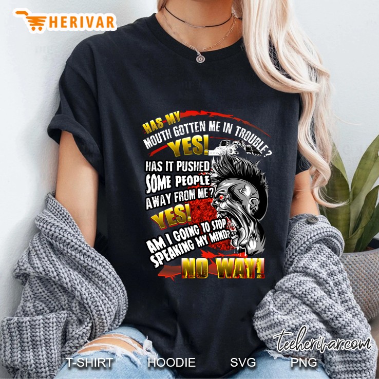 Has My Mouth Gotten Me In Trouble Yes Heavy Equipment Operator Skull Version Ladies Tee